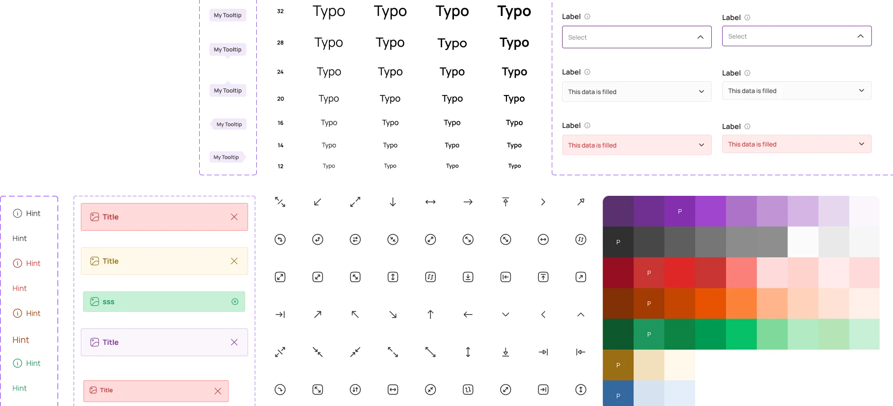 Figma design system with reusable enterprise UI components, typography, forms, dropdowns, and design tokens created for RapidAML.