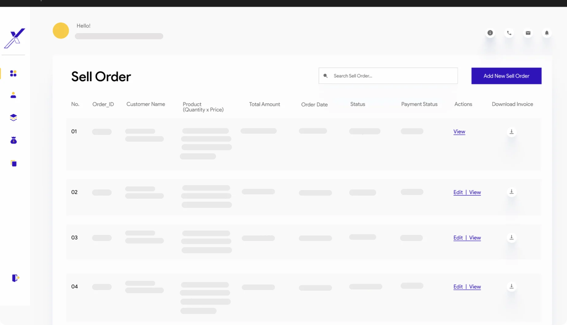 The billing view — invoices, payments and service charges consolidated across the setup journey.